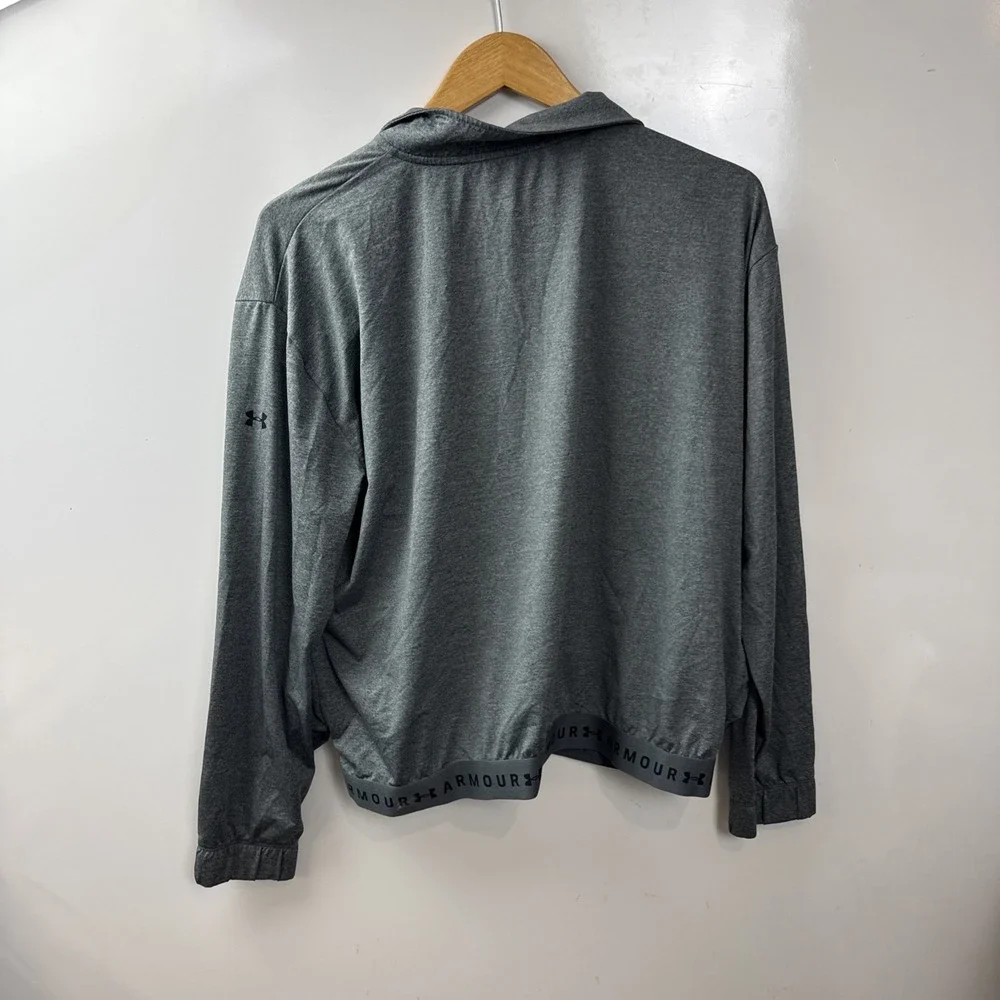 Under Armour Women Full Zip HeatGear Loose Gray Jacket, Large - Picture 7 of 11